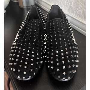 Aurelio Garcia Fiesso Men's Black suede with Silver Toned Spikes And‎ Studs Sz40